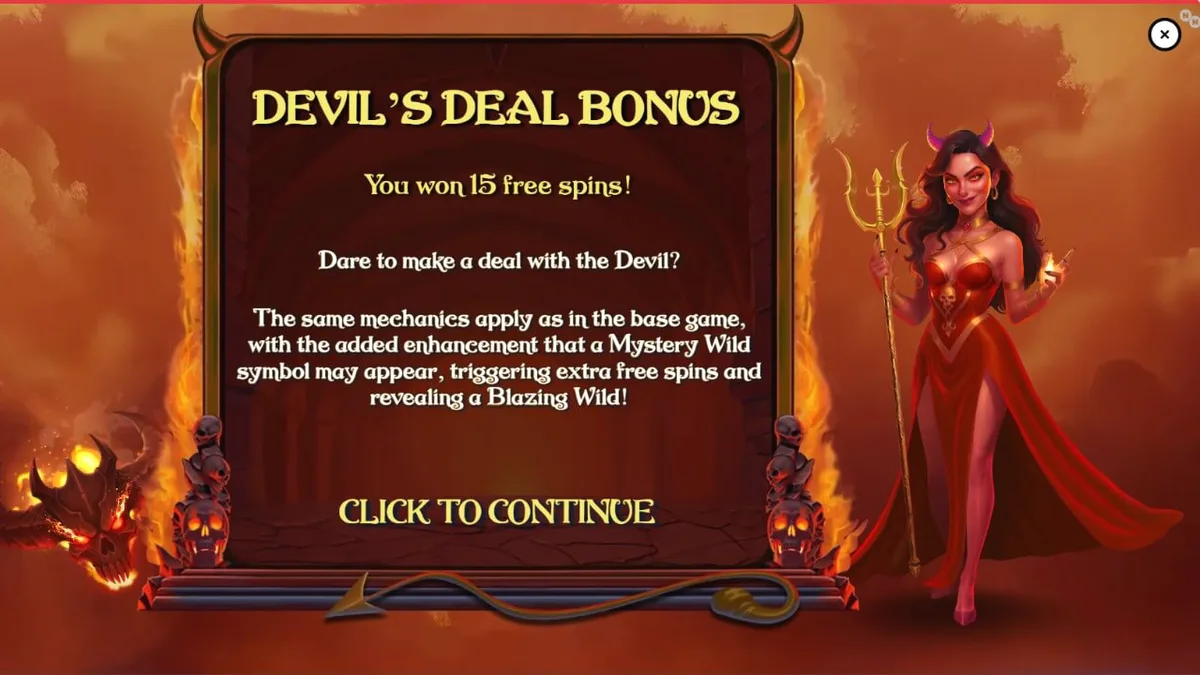 Tampilan visual slot Demon Queen dengan tema horor dan simbol buah klasik
